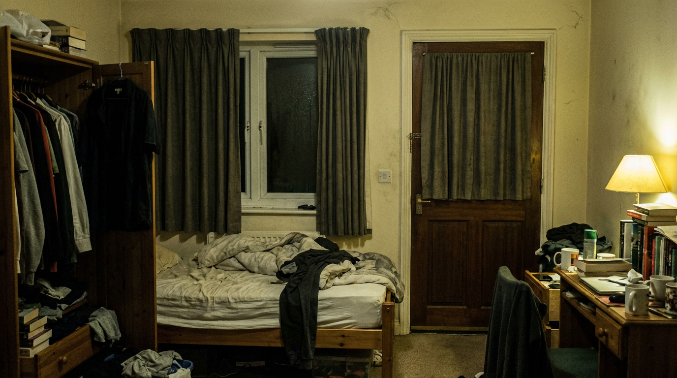 Habitación cerrada sin ventilación con ambiente cargado